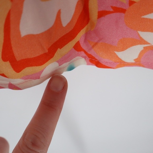 Lulus Ashlea Mini Dress Women Medium Orange Floral Lined Sweetheart Neck Smocked - Picture 6 of 8